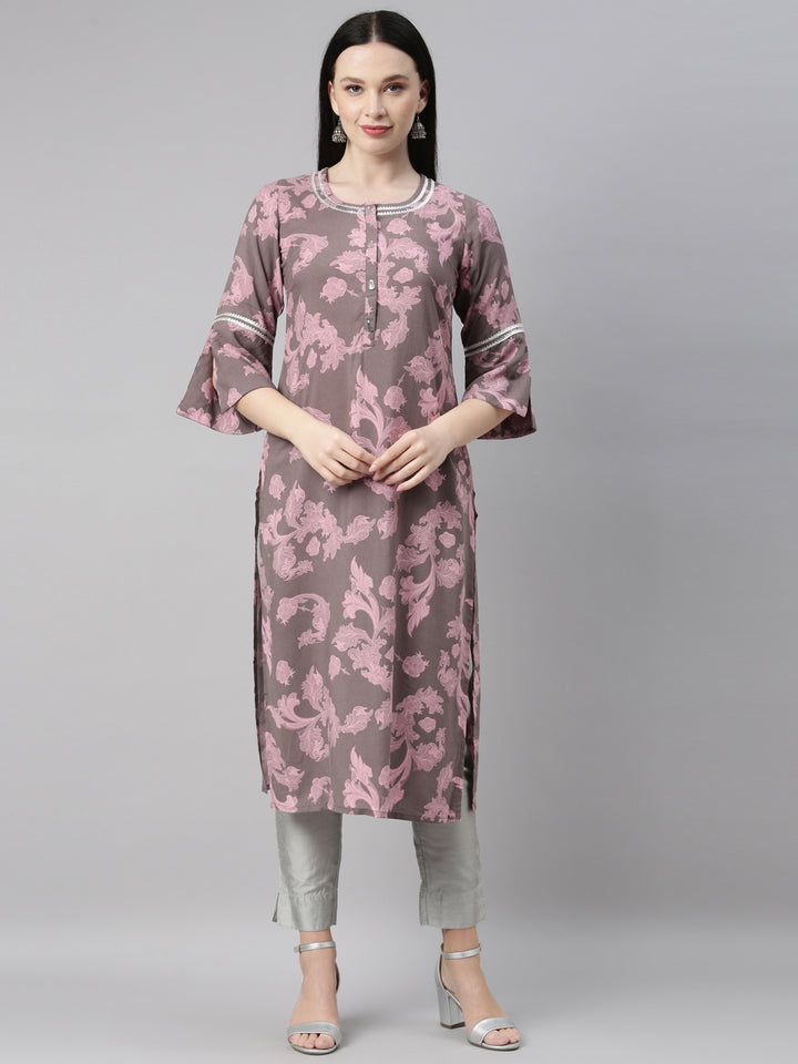 Neerus Mouse Color Rayon Fabric Kurta