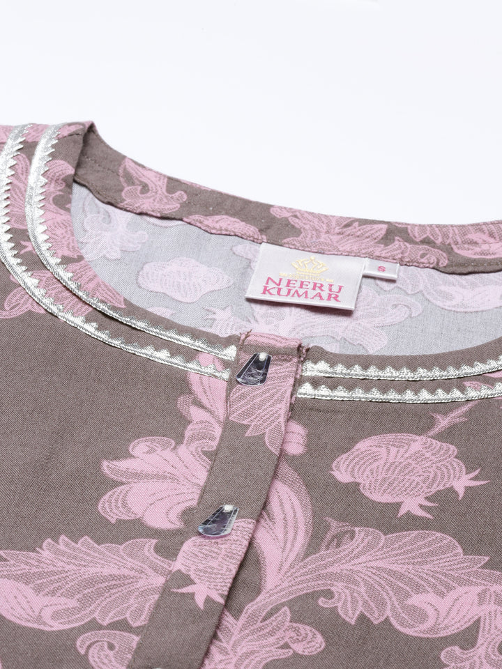 Neerus Mouse Color Rayon Fabric Kurta