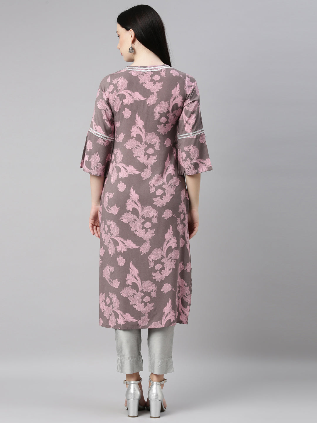 Neerus Mouse Color Rayon Fabric Kurta