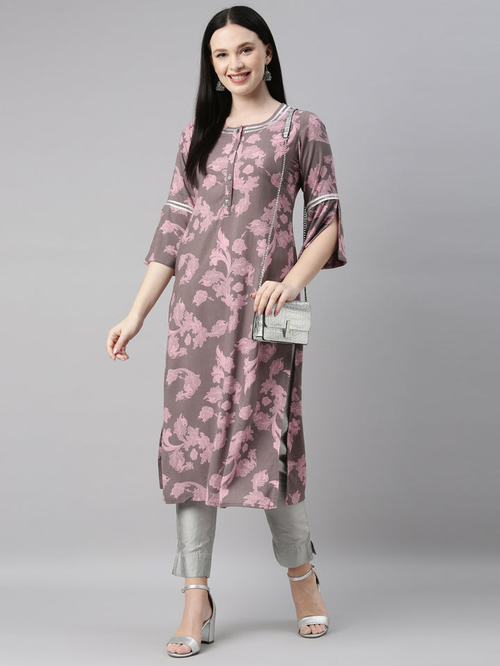 Neerus Mouse Color Rayon Fabric Kurta