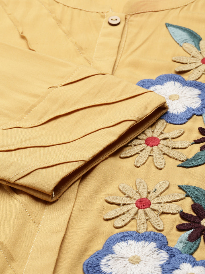 Neerus Mustard Color Rayon Fabric Kurta