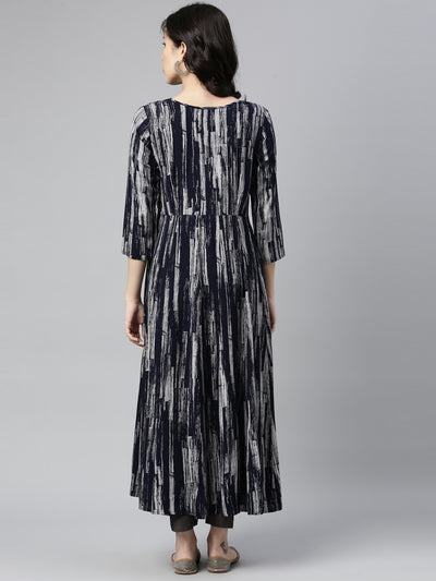 Neeru'S NAVY BLUE color, RAYON fabric Kurta