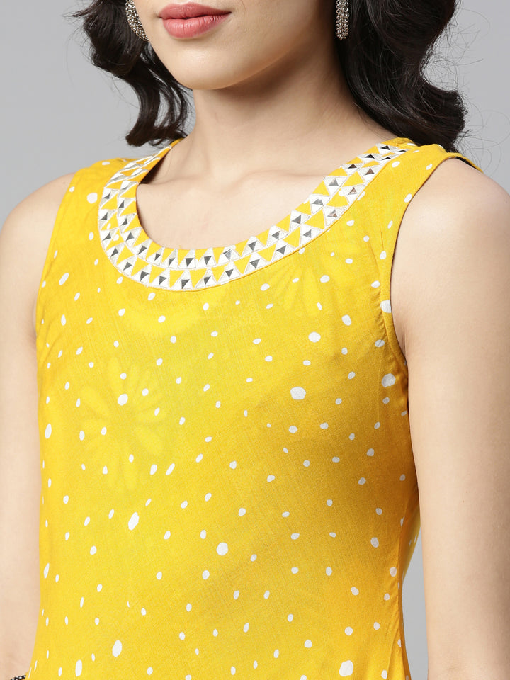 Neerus Yellow Color Rayon Fabric Kurta