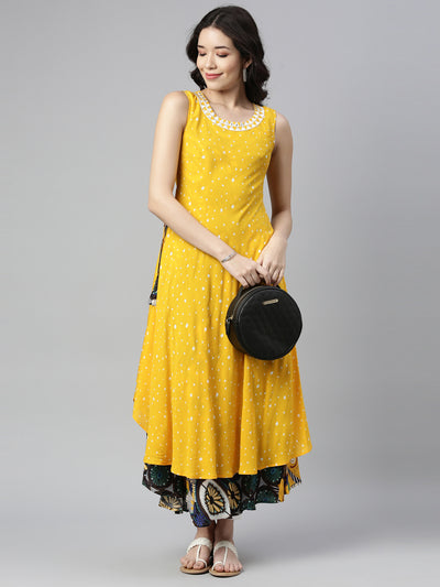 Neeru'S YELLOW color, RAYON fabric Kurta
