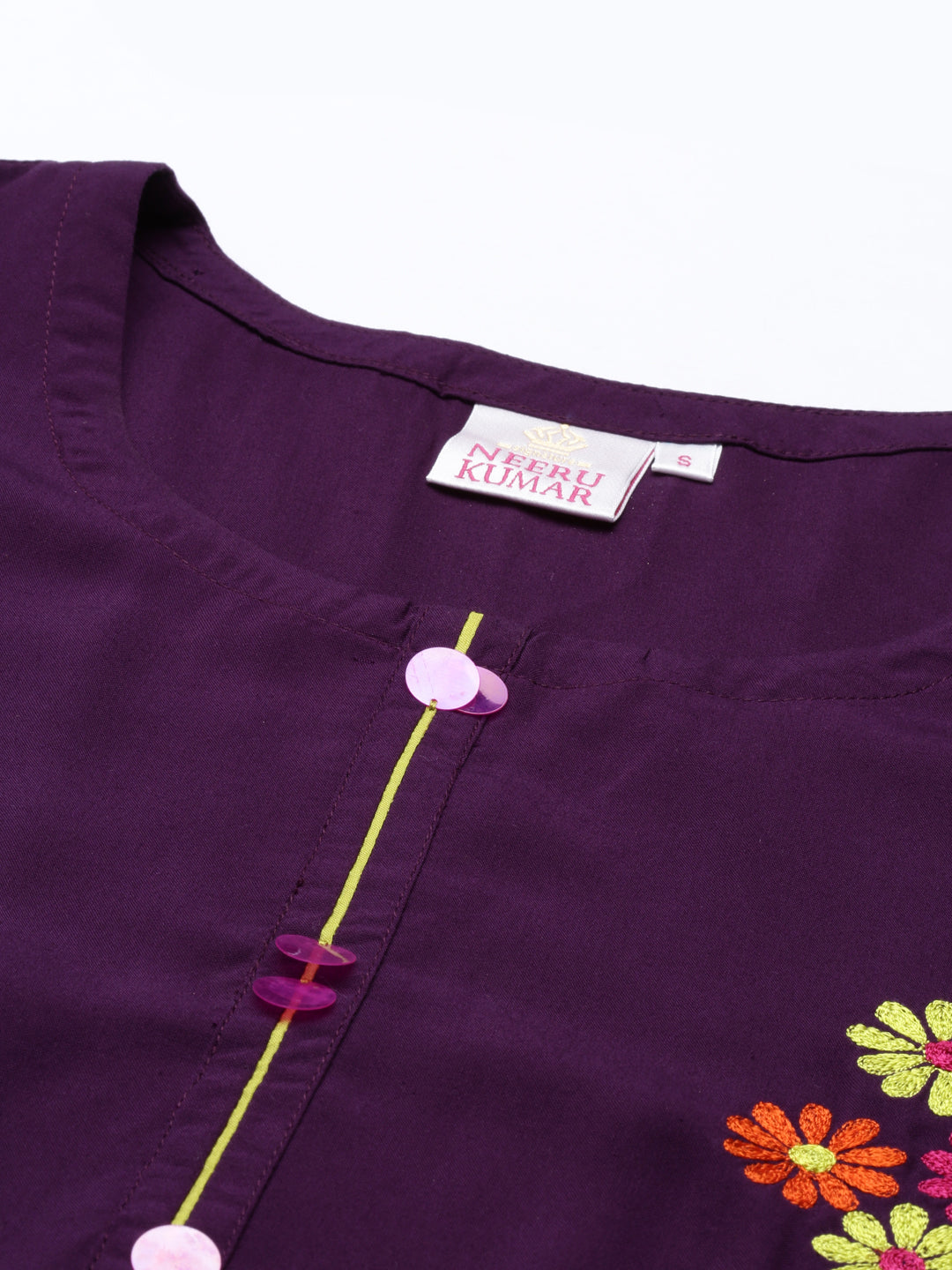 Neerus Purple Color Rayon Fabric Kurta