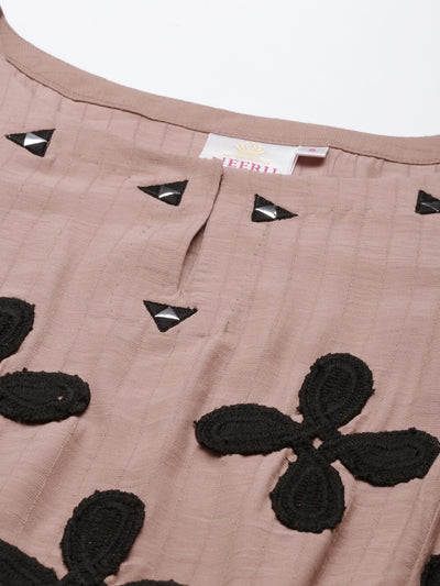 Neeru'S Onion Color Muslin Fabric Kurta