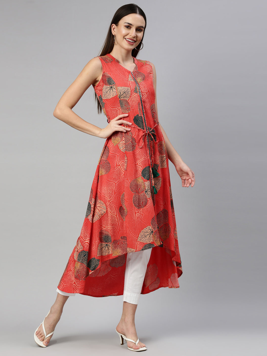 Neeru'S Rust Color Rayon Fabric Kurta
