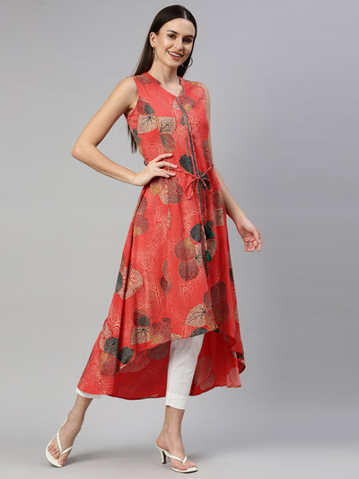 Neeru'S Rust Color Rayon Fabric Kurta