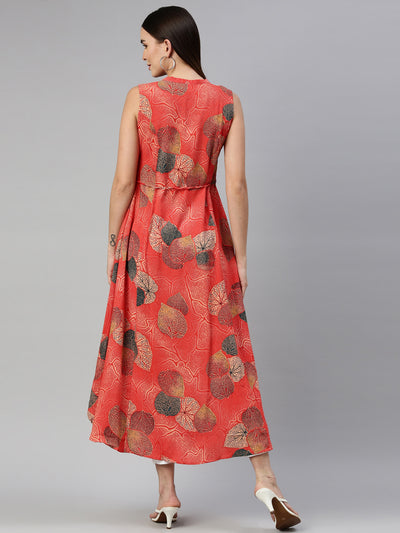 Neeru'S Rust Color Rayon Fabric Kurta