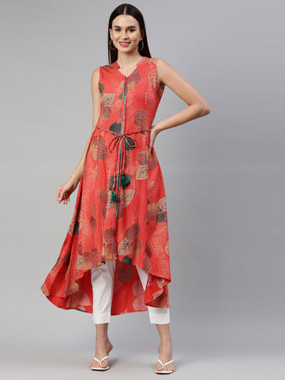 Neeru'S Rust Color Rayon Fabric Kurta