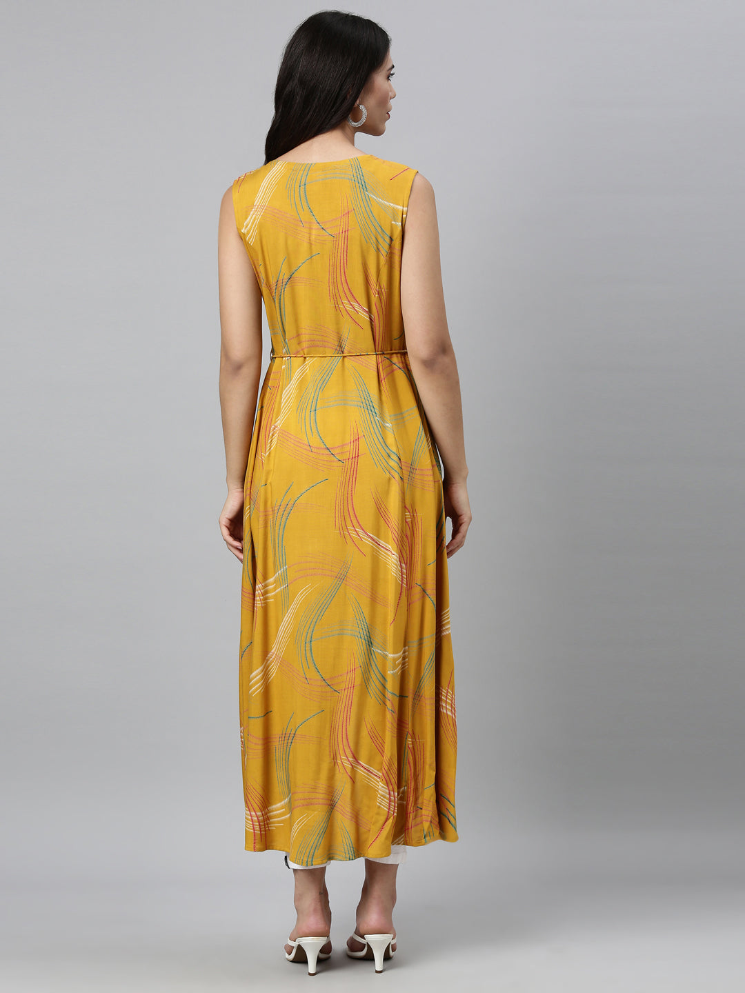Neerus Mustard Color Rayon Fabric Kurta