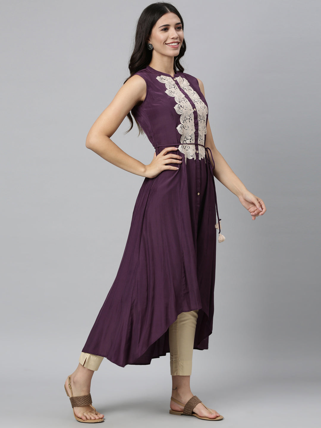Neeru'S GRAPE color, MUSLIN fabric Kurta