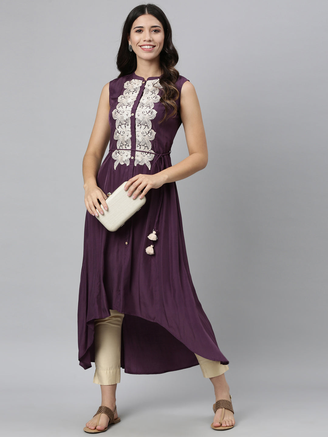Neeru'S GRAPE color, MUSLIN fabric Kurta