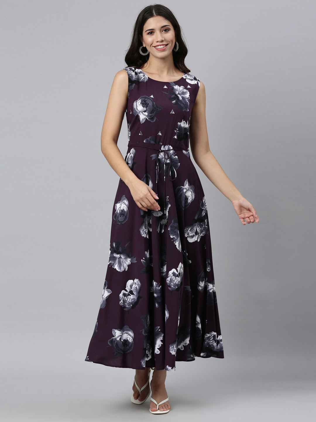 Neerus Purple Color Rayon Fabric Kurta