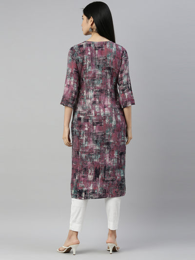 Neeru's Purple Color Rayon Fabric Kurta