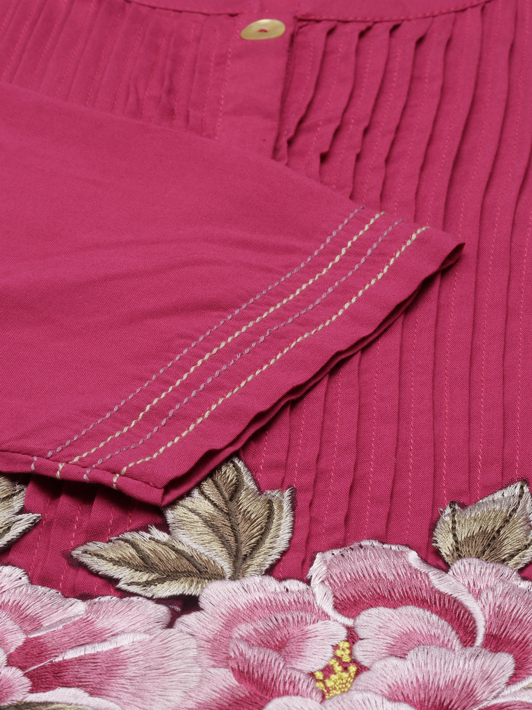 Neeru's Rani Pink Color Rayon Fabric Kurta