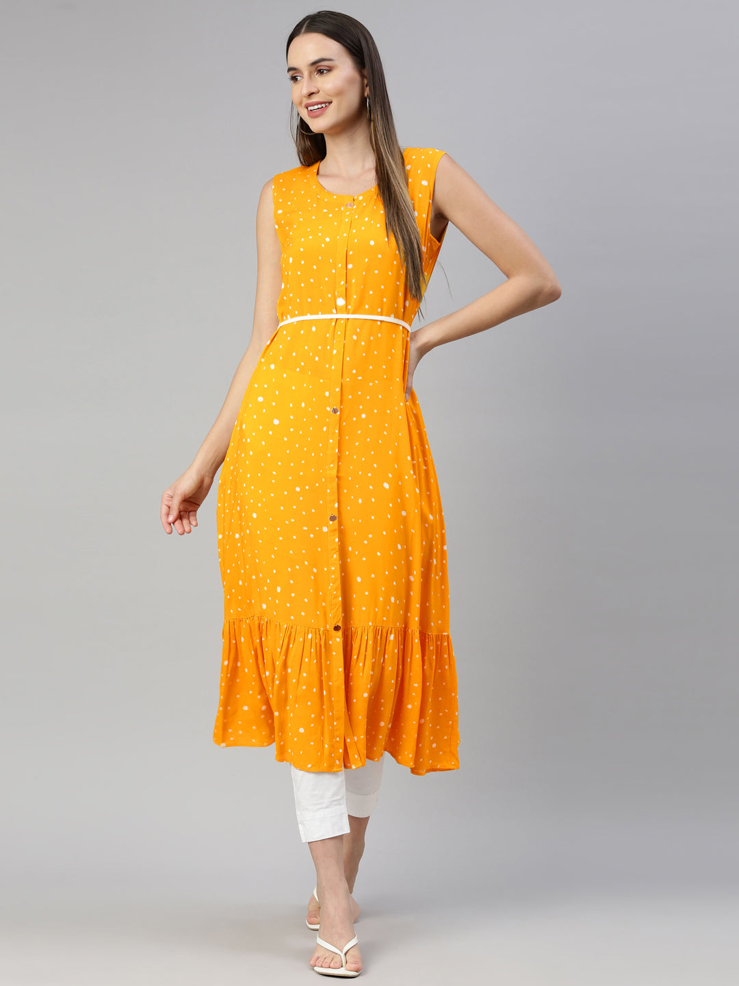 Neeru'S Yellow Color Rayon Fabric Kurta