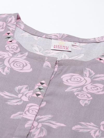 Neeru'S L Gray Color Rayon Fabric Kurta
