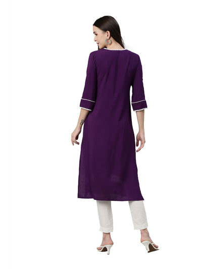 Neeru's Purple Color Rayon Fabric Kurta