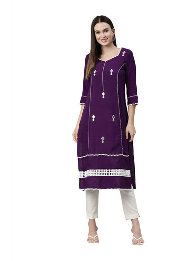 Neeru's Purple Color Rayon Fabric Kurta