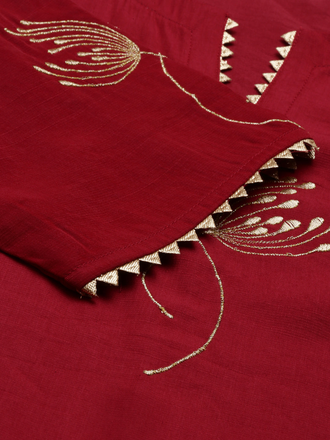 Neerus Maroon Color Rayon Fabric Suit Set