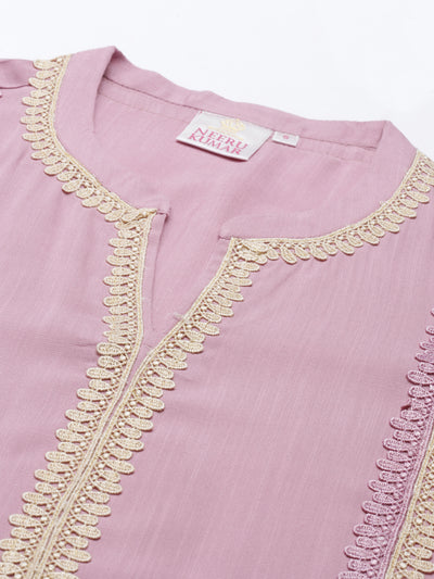 Neeru'S LAVENDER Color RAYON Fabric Kurta