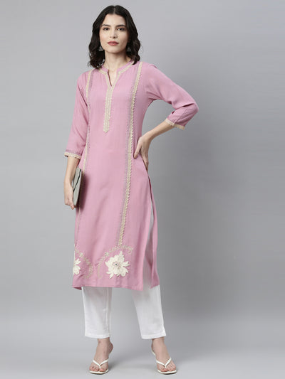 Neeru'S LAVENDER Color RAYON Fabric Kurta