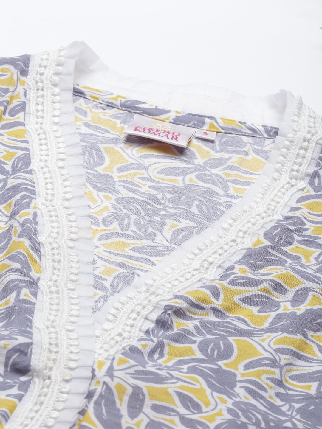 Neerus Grey Color Rayon Fabric Kurta