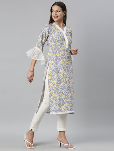 Neeru'S Grey Color Rayon Fabric Kurta