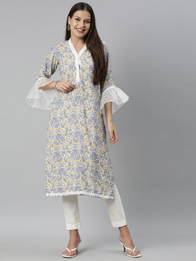 Neeru'S Grey Color Rayon Fabric Kurta