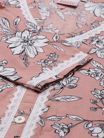 Neeru'S Peach Color Rayon Fabric Kurta