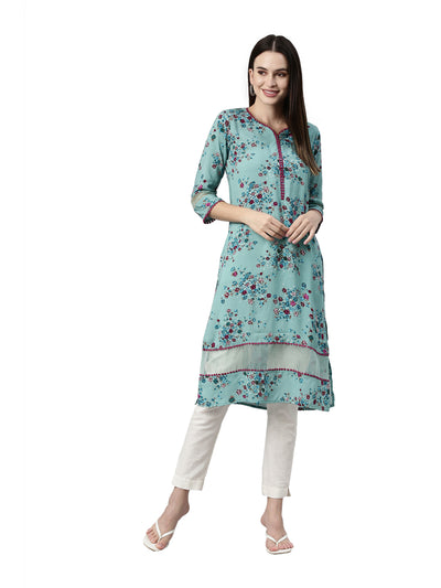Neeru's Rama Color Rayon Fabric Kurta