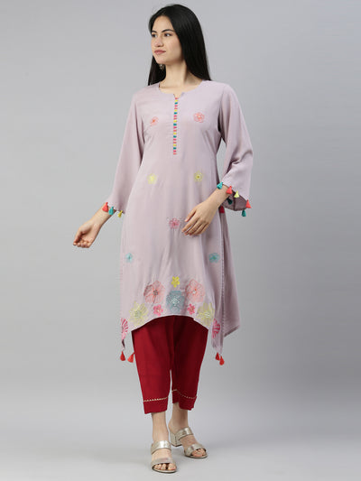 Neeru'S GREY Color RAYON Fabric kurta