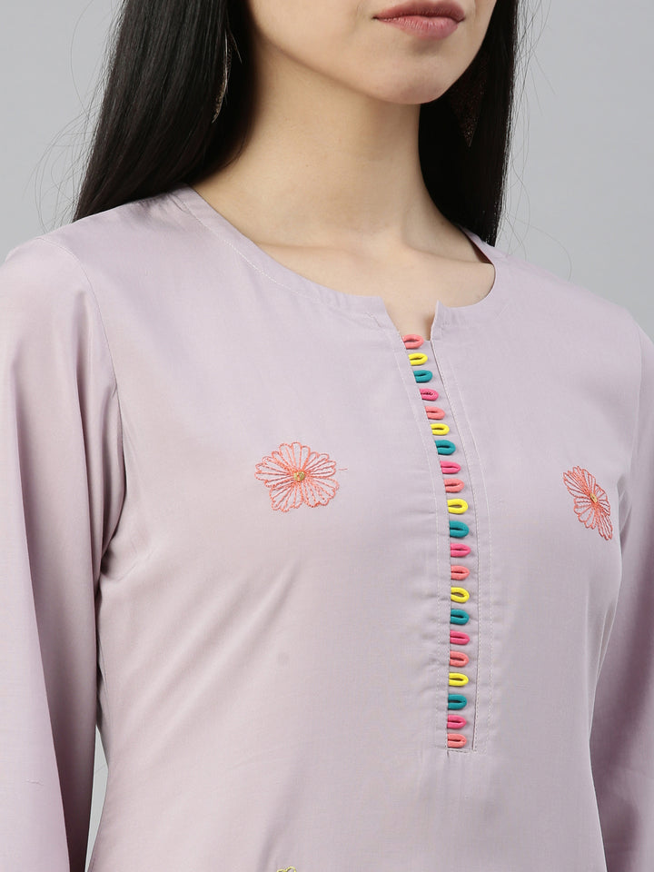 Neerus Grey Color Rayon Fabric Kurta