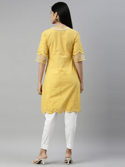 Neeru'S YELLOW Color COTTON Fabric kurta
