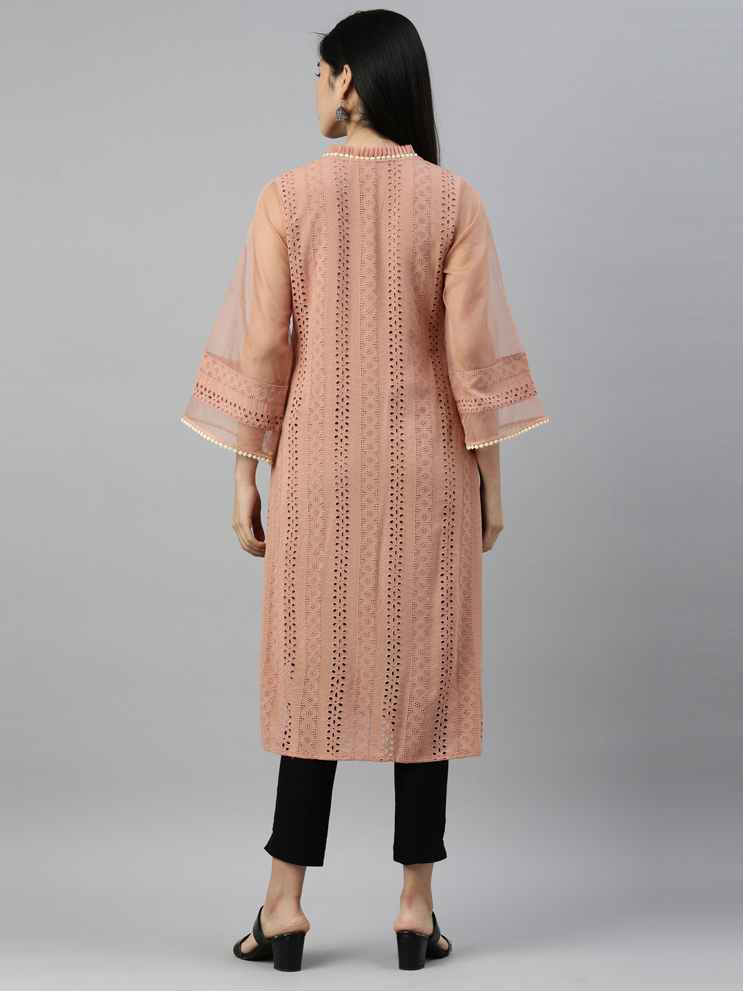 Neeru'S ONION Color CHIKEN Fabric kurta