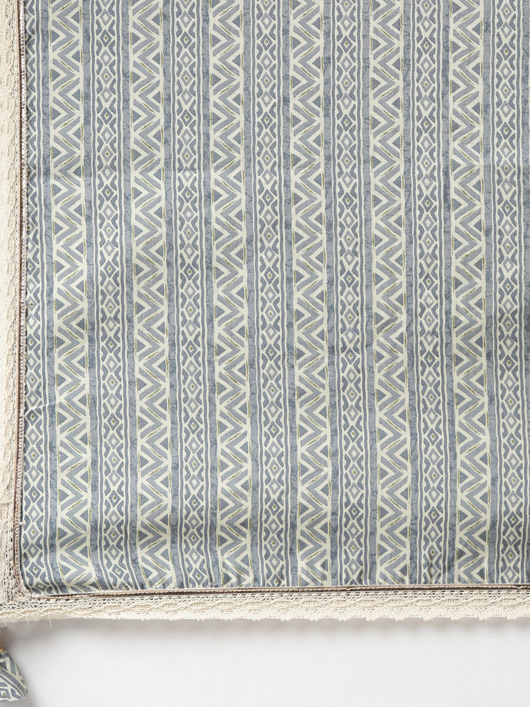 Neerus Beige printed kurta set with trouser and dupatta - detail view 4