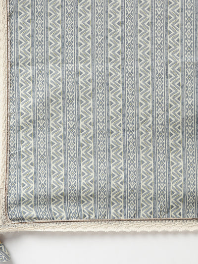 Neerus Women  Cream Printed Calf Length Kurta And Trousers With Dupatta