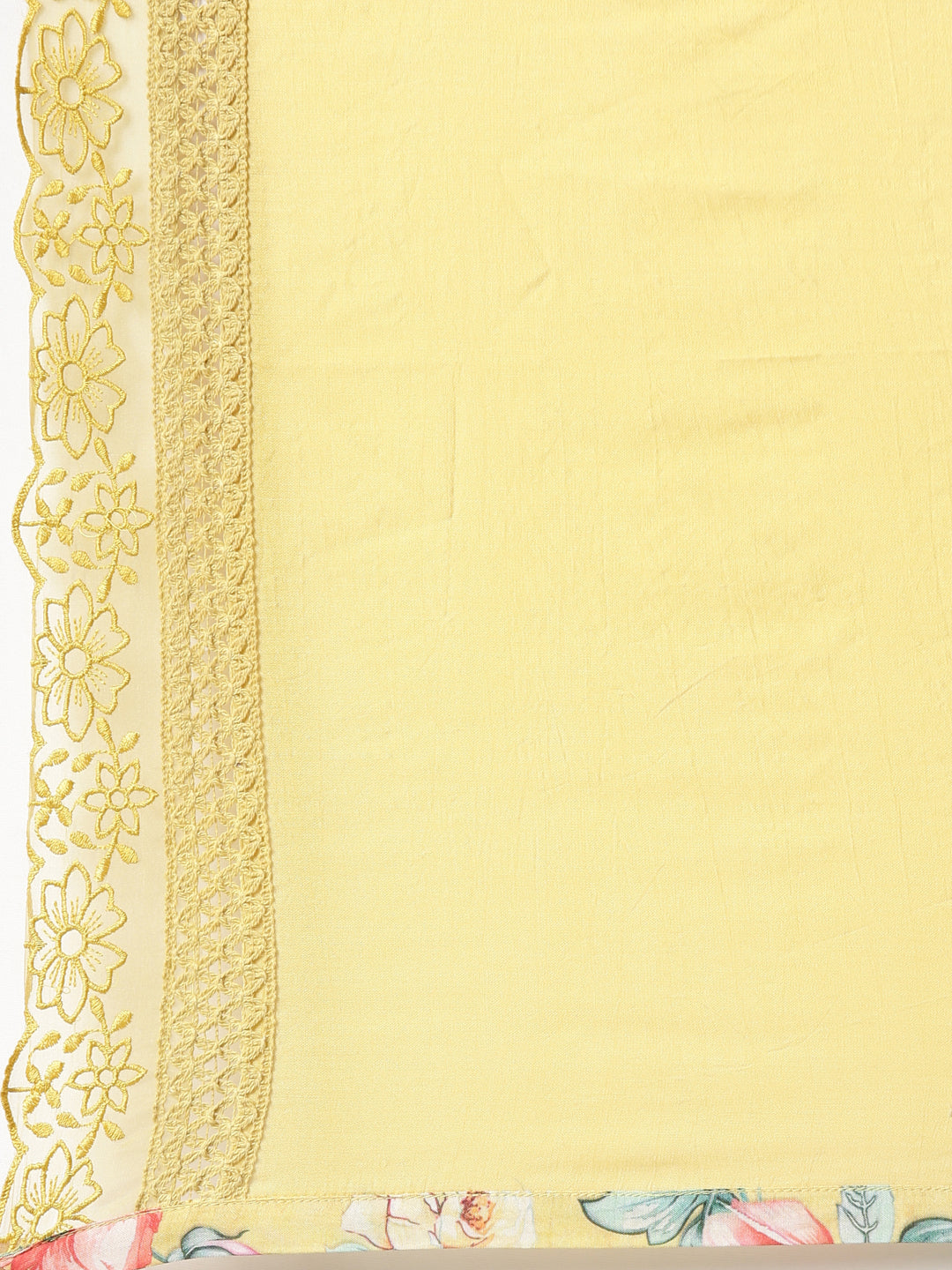 Neerus Green printed kurta set with trouser and dupatta - detail view 3