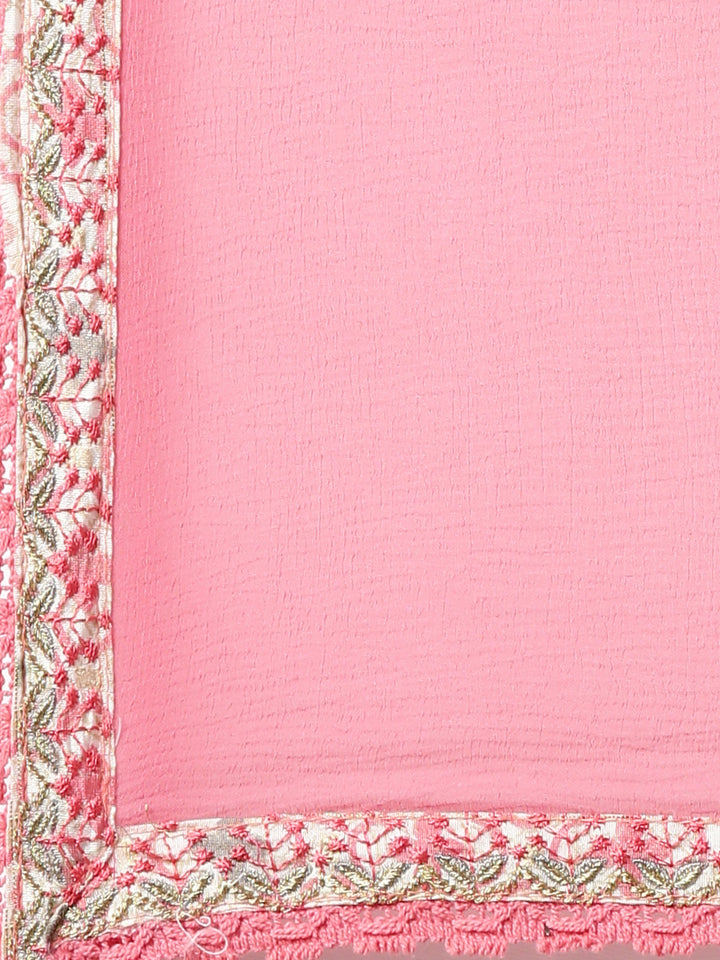 Neerus Multi printed straight kurta set with trouser and dupatta - detail view 4