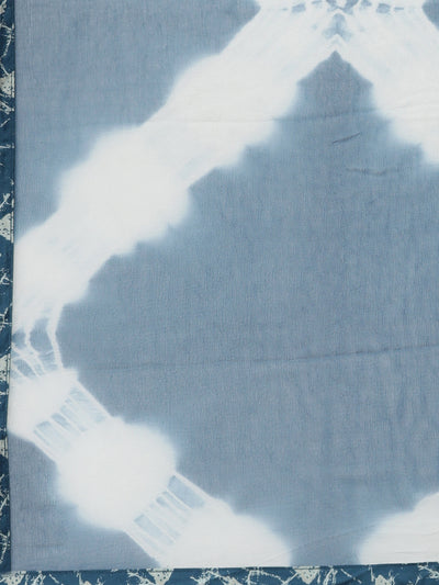 Neerus Blue Regular Calf Length Printed Kurta Printed Trousers With Dupatta