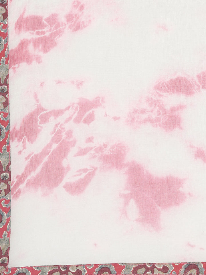 Neerus Pink Regular Calf Length Printed Kurta Printed Sharara With Dupatta