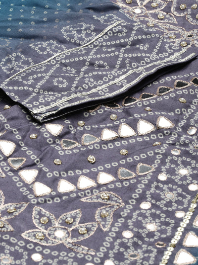 Neerus Green Regular Knee Length Printed Kurta Printed Palazzos With Dupatta