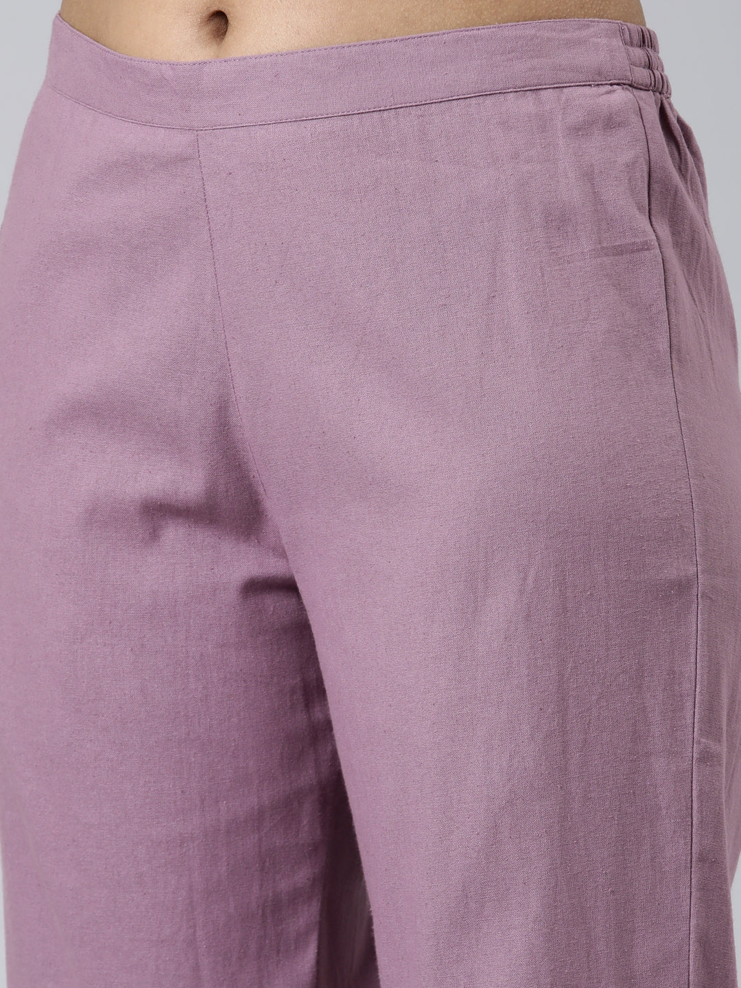 Neerus Pink printed straight kurta set with trousers - detail view 2