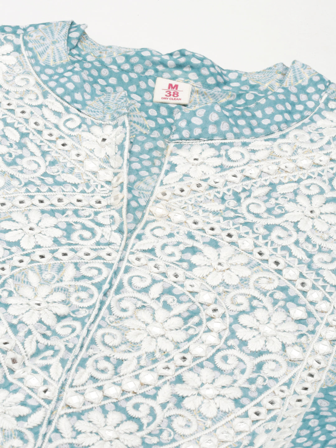 Neerus Green Straight Printed Cotton Kurtas