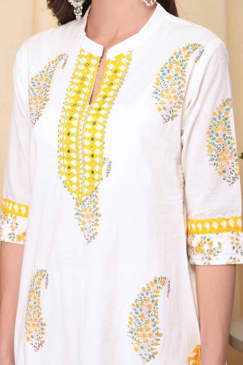 Neerus Off White Colour Cotton Fabric Suit