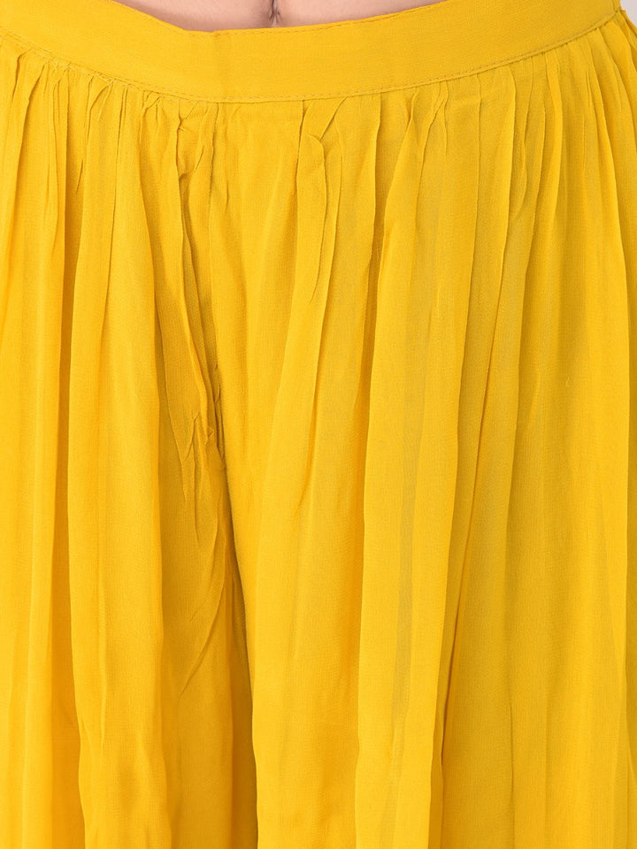 Neerus Yellow Color Georgette Fabric Suit-Fusion