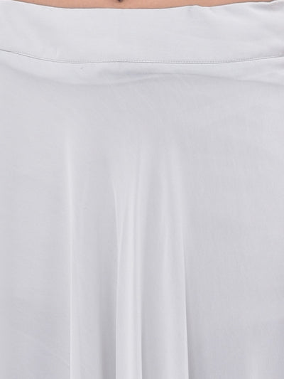 Neeru's White & Grey Embroidered Top & Skirt Set With Shrug
